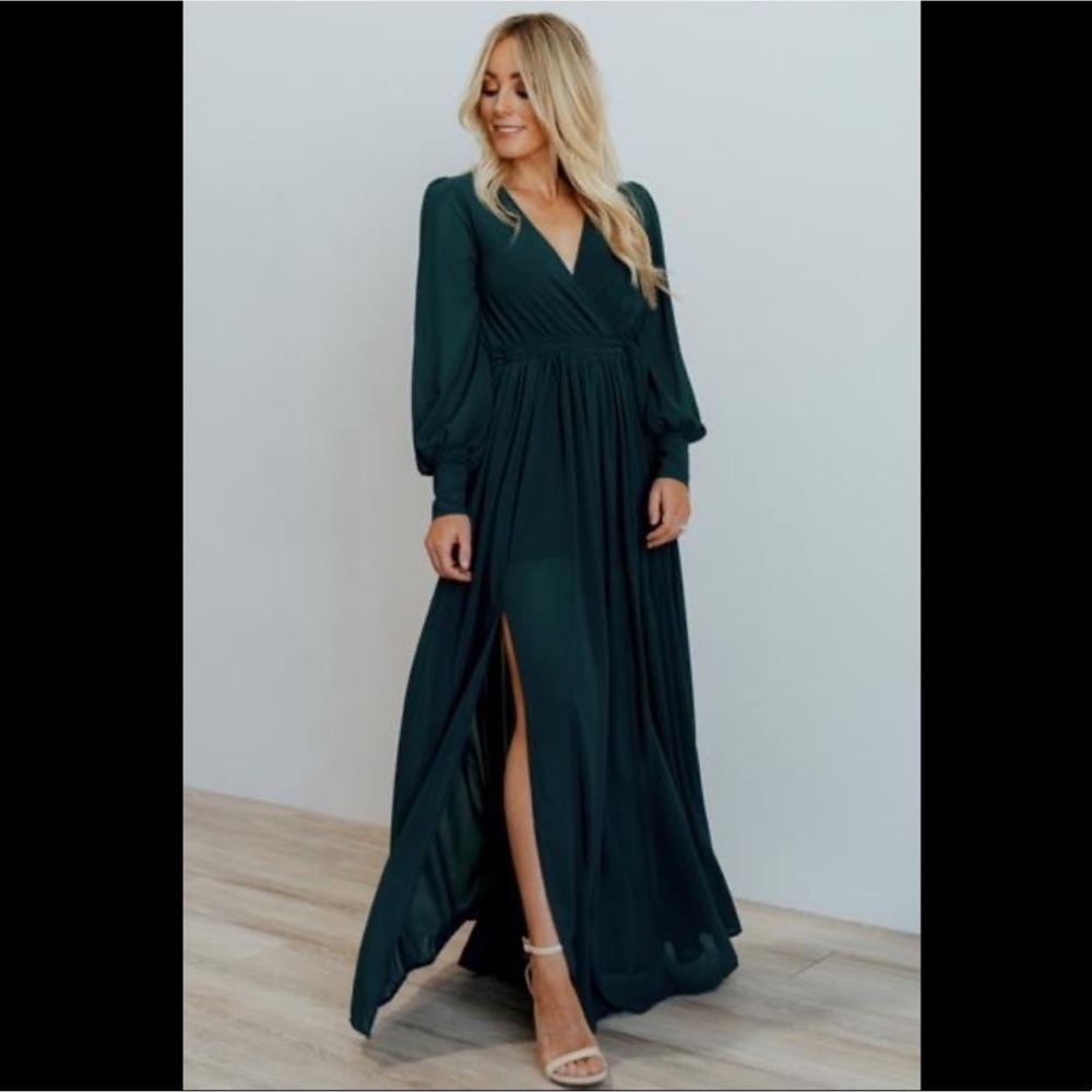 Baltic Born Dark Green Long Sleeve Dress